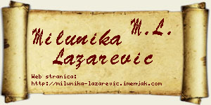 Milunika Lazarević vizit kartica